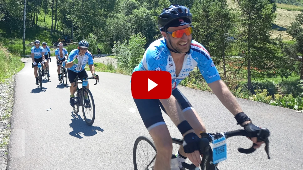 Marmotte alps cyclists ascending telegraphe