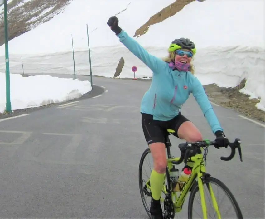 SportActive Cycling Holidays and Trainnig Camps A SportActive rider reaching a summit in the French Alps