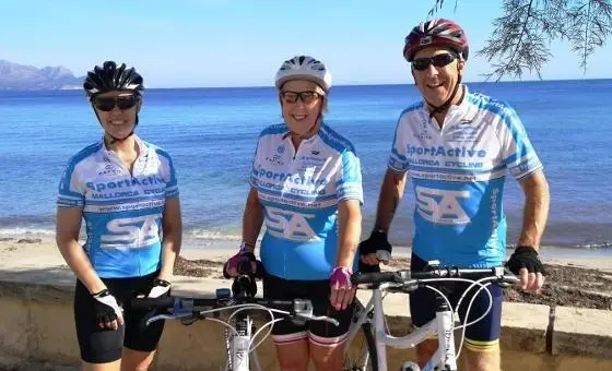 Sportactive Cycling Holidays and Training Camps -  Mallorca SportActive cyclists by the sea