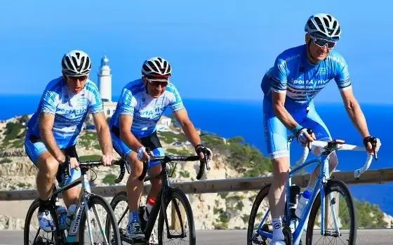 SportActive Cycling Holidays and Training camps - SportActive pelotons including Legend Sean Kelly cycling at Cap Formentor Mallorca 
