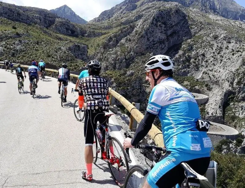The Legend Sean Kelly and SportActive Team climbing Sa Calobra Mallorca 