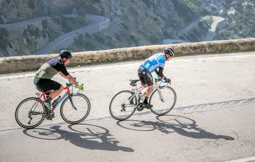 SportActive Cycling Training Camps Two SportActive riders on the haipins of Sa Calobra 