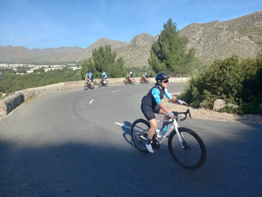 SportActive cyclists riding in the mountains of Mallorca