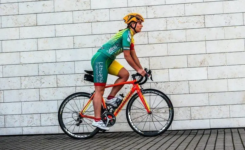 cycling woman uphill